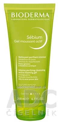 BIODERMA Sébium Gel moussant activ intenzívny čistiaci penivý gél, tuba 1x200 ml