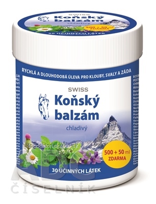 KONSKÝ BALZAM SWISS chladivý 500+50 ml zadarmo (550 ml)