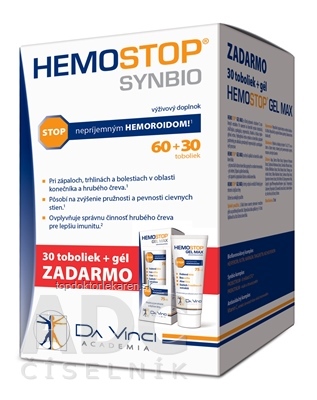 HEMOSTOP SYNBIO - DA VINCI cps 60+30 zadarmo (90 ks) + gél 75 ml zadarmo, 1x1 set