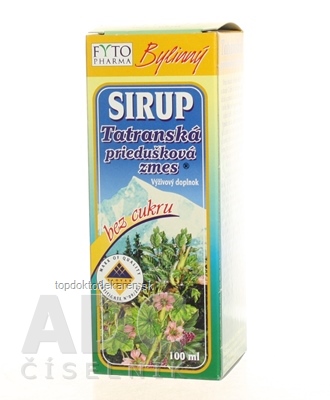 FYTO Tatranská priedušková zmes SIRUP bez cukru bylinný 1x100 ml