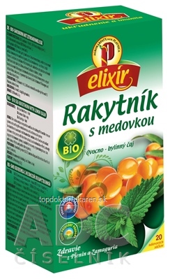 AGROKARPATY BIO Rakytník s medovkou ovocno - bylinný čaj, balené vrecúška, 20x1,5 g (30 g)