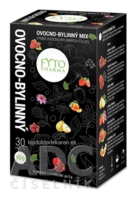 FYTO OVOCNO-BYLINNÝ MIX 6 druhov po 5 vrecúšok, 30x2 g (60 g)