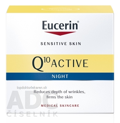 Eucerin Q10 ACTIVE nočný krém proti vráskam regeneračný na citlivú pokožku 1x50 ml