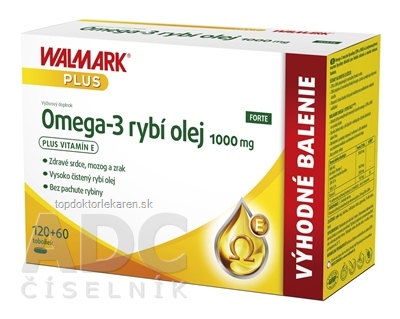 WALMARK Omega-3 rybí olej FORTE cps (výhodné balenie) 1x180 ks