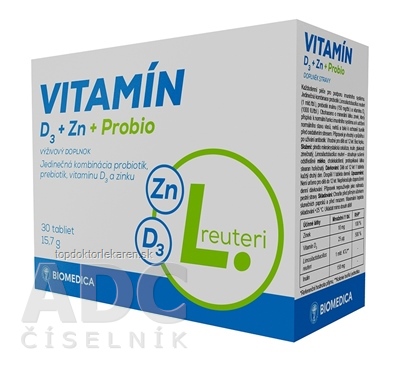 BIOMEDICA Vitamín D3 + Zn + Probio tbl 1x30 ks