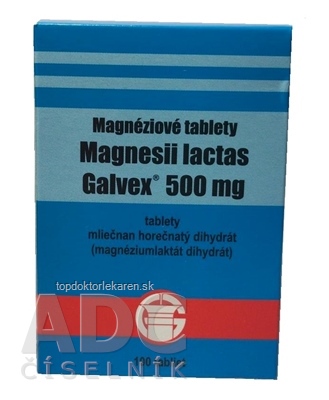 Magnesii lactas Galvex 500 mg tbl 0,5 g (obal PE) 1x100 ks