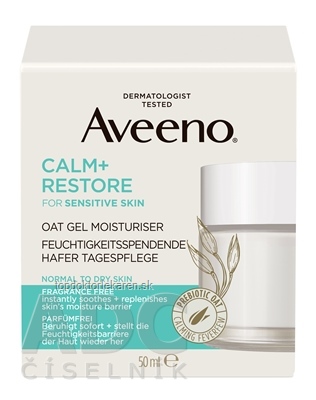 Aveeno CALM+RESTORE Oat gel moisturiser hydratačný pleťový gél s ovsom 1x50 ml