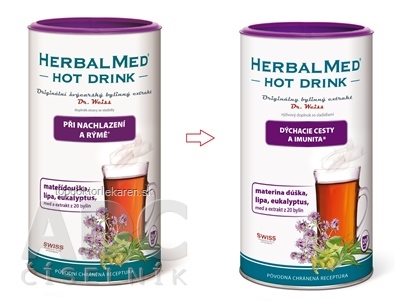 HERBALMED HOT DRINK (mat. dúška, lipa, eukalyptus) nachladnutie a nádcha / dýchacie cesty a imunita 1x180 g