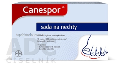 Canespor sada na nechty ung der 10 g (tuba Al+náplaste 15 ks + škrabka) 1x1 set