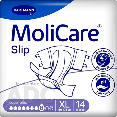 MoliCare Slip Super Plus 8 kvapiek XL nohavičky inkontinenčné zalepovacie (150-175 cm) 1x14 ks