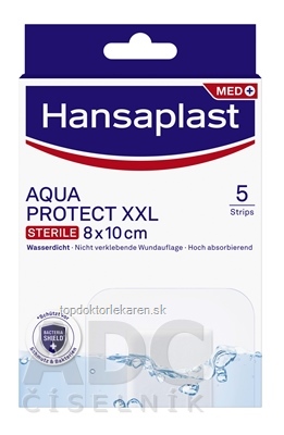 Hansaplast MED AQUAPROTECT XXL náplasť vodotesná 8x10 cm 1x5 ks