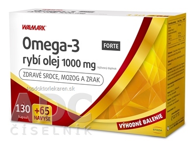 WALMARK Omega-3 rybí olej FORTE PROMO cps 130+65 navyše (195 ks)