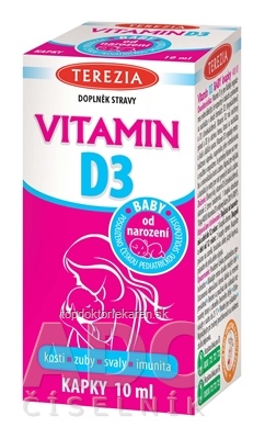 TEREZIA VITAMÍN D3 BABY kvapky (400 IU), od narodenia, 1x10 ml