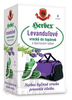 HERBEX Levanduľové vrecká do topánok a športových tašiek (á 15g) 1x4 ks