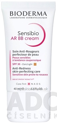 BIODERMA Sensibio AR BB (V3) krém SPF 30, na citlivú pokožku, zjednocujúci (inov. 2021) 1x40 ml