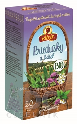 AGROKARPATY elixír BIO Priedušky a kašeľ bylinný čaj v nálevových vreckách 20x2 g (40 g)