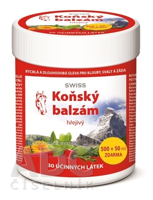 KONSKÝ BALZAM SWISS hrejivý 500+50 ml zadarmo (550 ml)