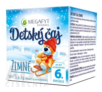 MEGAFYT Detský čaj ZIMNÝ ovocný čaj aromatizovaný (od ukonč. 6. mesiaca) 10x2 g (20 g)