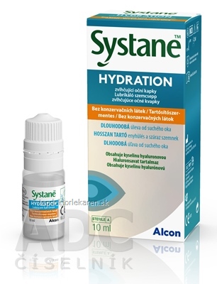 Systane HYDRATION Bez konzervačných látok zvlhčujúce očné kvapky 1x10 ml