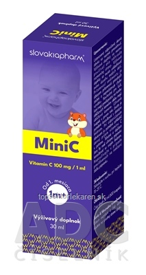 Slovakiapharm MiniC kvapky s vitamínom C pre deti od 1. mesiaca, 1x30 ml