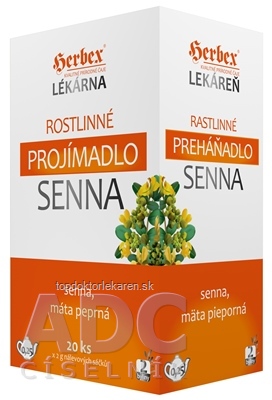 HERBEX Lekáreň Rastlinné PREHÁŇADLO SENNA bylinná zmes (senna a mäta) čaj 20x2 g (40 g)