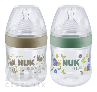 NUK for Nature Fľaša dojčenská 150 ml, s kontrolou teploty, silikónový náustok, veľkosť S, rôzne farby, 1x1 ks