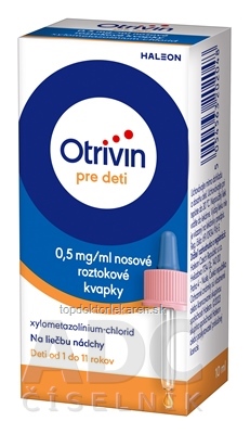 Otrivin pre deti 0,5 mg/ml int nao (fľ.HDPE) 1x10 ml